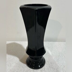 Vintage Pottery Vase Black Glazed Ware Artist Signed Stamp & Mold #777